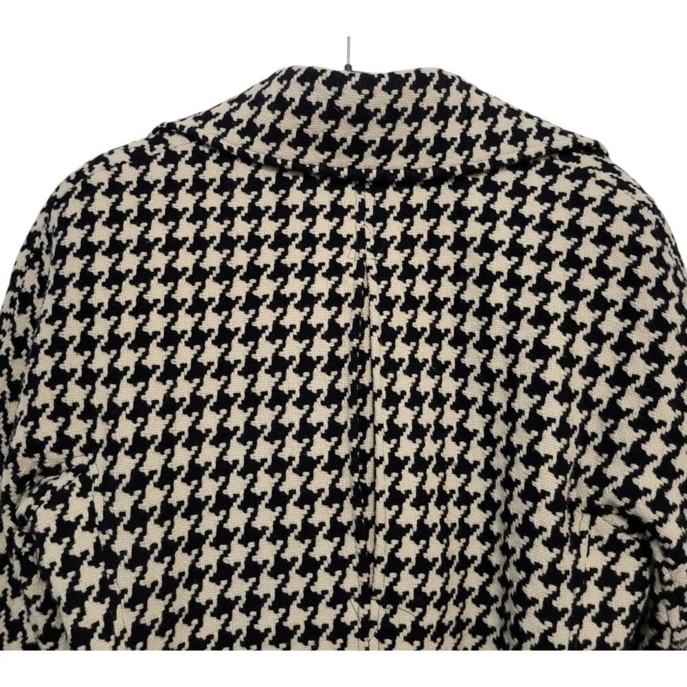 Vintage Talbots Houndstooth Belted Wool Coat Wool Double Breasted - Picture 9 of 14